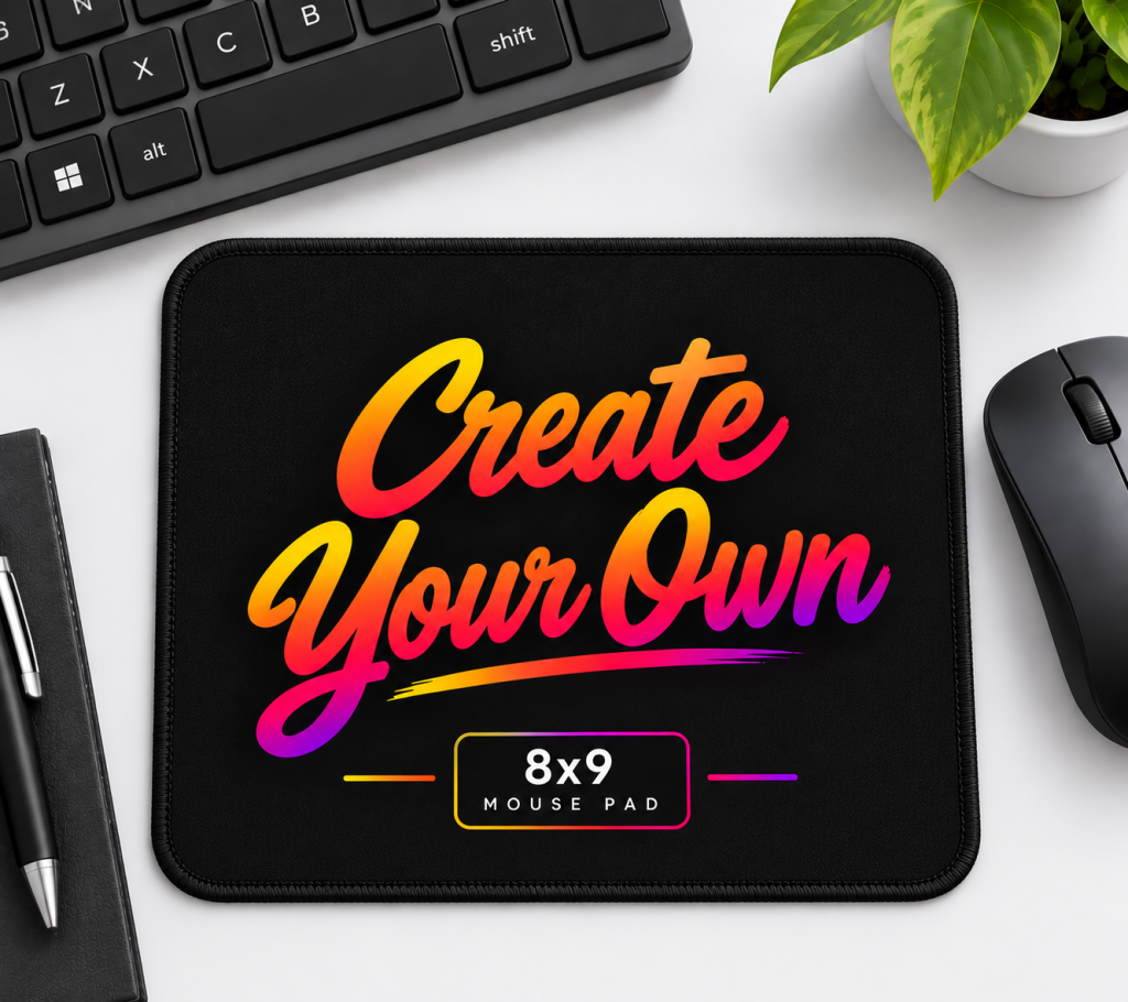 Custom Mouse Pad 8x9 with Black Sewn Edge