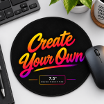 Custom Round Mouse Pad with Black Sewn Edge